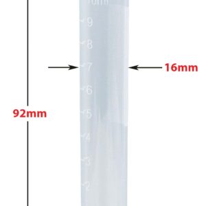 Globe Scientific 6102S Polypropylene Molded Graduations Conical Bottom Self Standing Transport Tubes with Attached White Polyethylene Screw Cap, Sterile, 10ml Capacity, Pack of 500