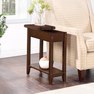 Convenience Concepts American Heritage Flip Top End Table with Shelf, Espresso