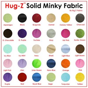 Solid Minky Fabric - White - 58"/60" Width Smooth Minky Sold by The Yard