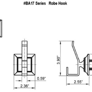 Arista Bath Products Leonard Series J-Style Robe Hook, Satin Nickel