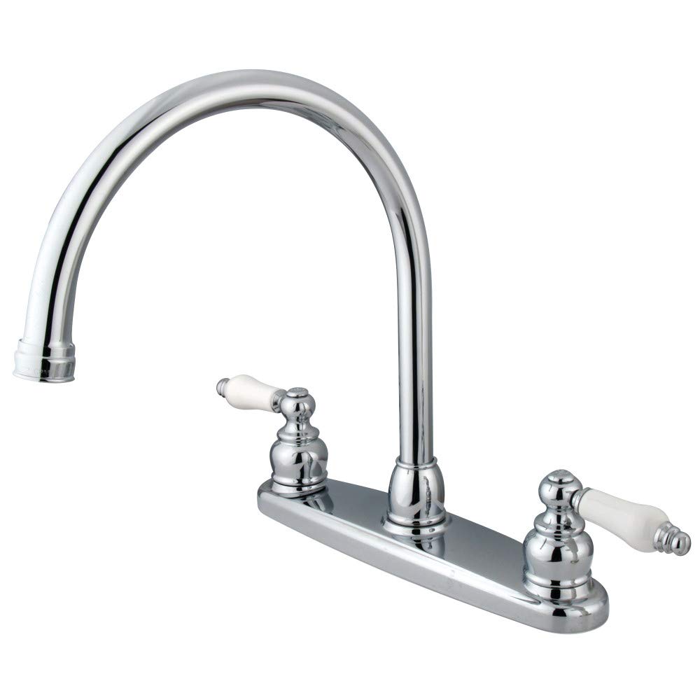 Kingston Brass KB721PLLS Vintage 8" Centerset Kitchen Faucet, Polished Chrome