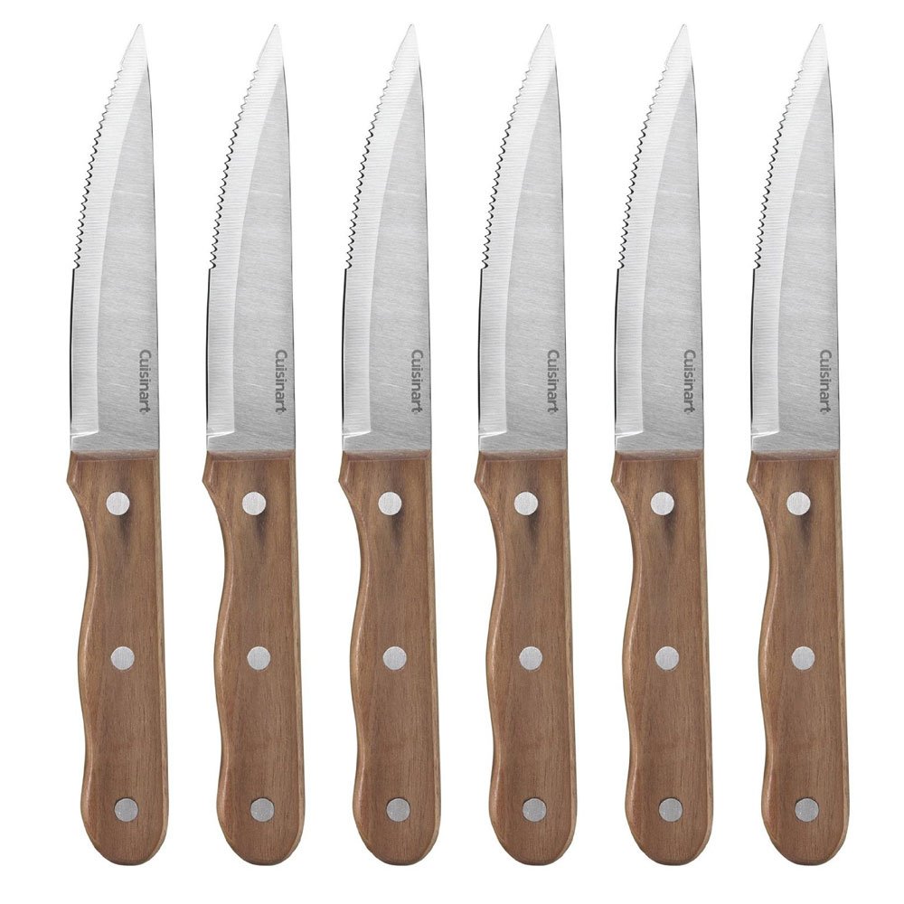 Cuisinart C55W-S6STK Advantage Cutlery 6-Piece Triple Rivet Walnut Steak Knife Set