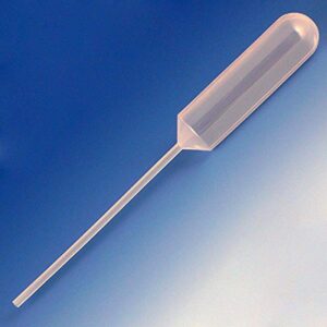 globe scientific 139040-250 ldpe narrow stem transfer pipet, non-sterile, large bulb, 155mm length, 15.0ml capacity (box of 250)