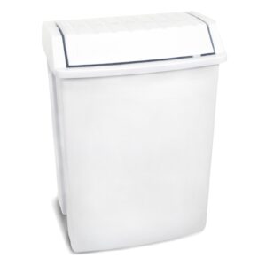 TATAY Trash Bin with Swinging Flap, 49 L, Polypropylene, White, One Size