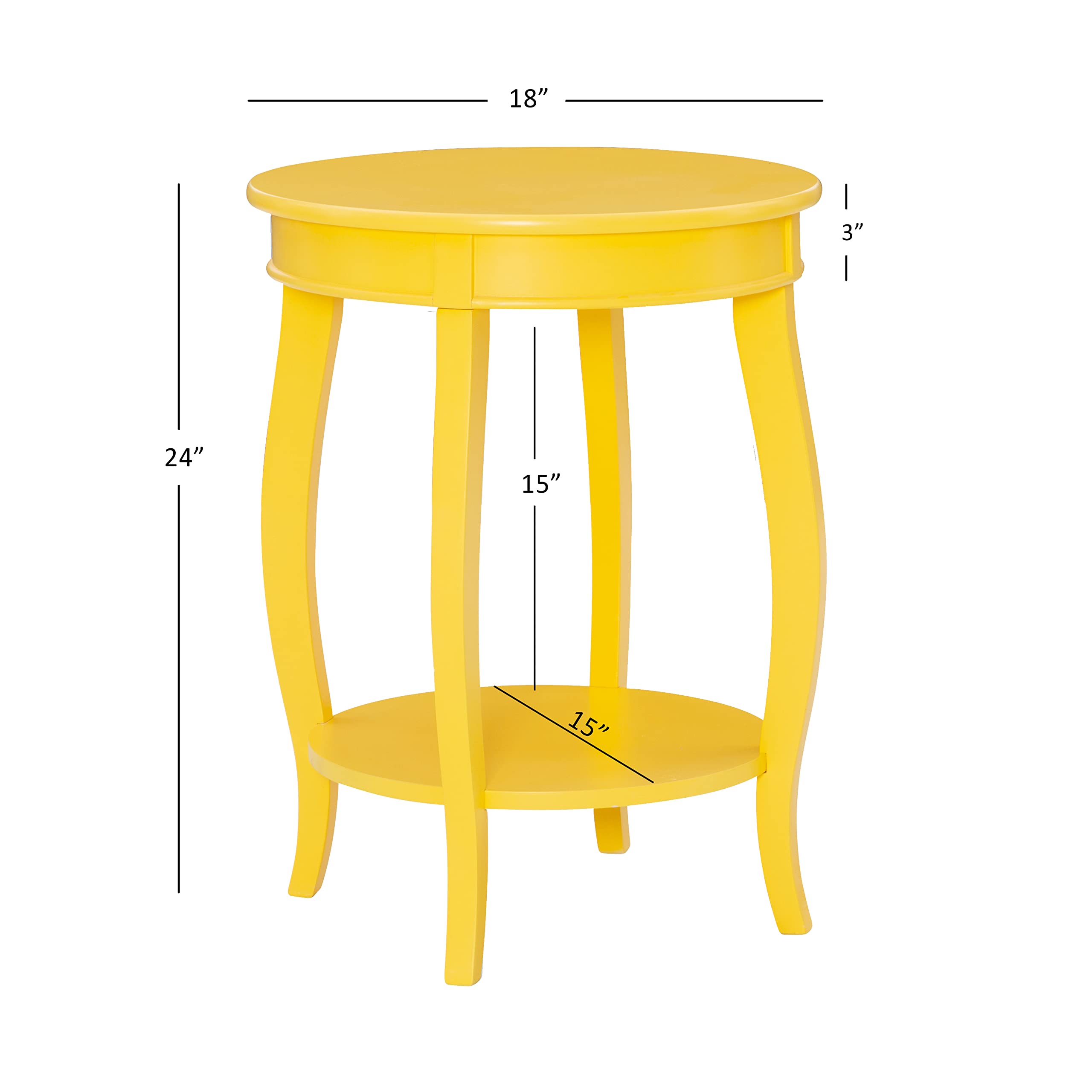 Powell Furniture Powell Round Shelf, Yellow Table