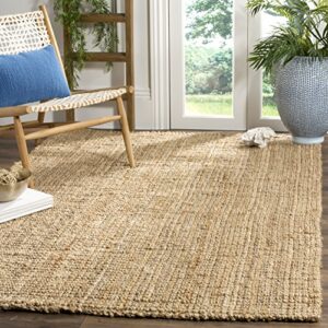 safavieh natural fiber collection accent rug - 3' x 5', natural, handmade farmhouse jute, ideal for high traffic areas in entryway, living room, bedroom (nf747a)