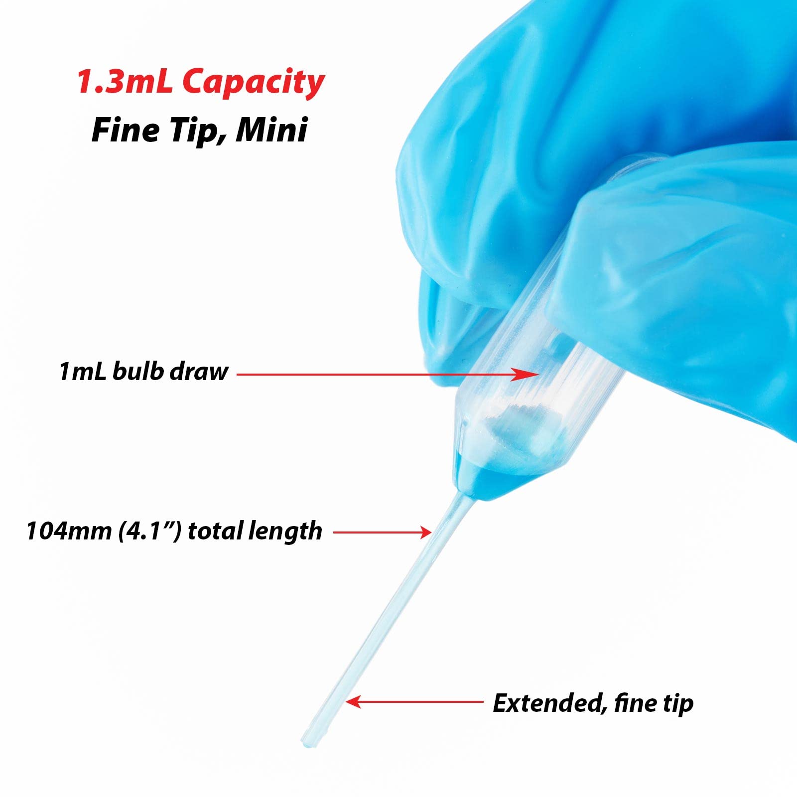 Globe Scientific 134010-500 LDPE Fine Tip Transfer Pipet, Non-Sterile, 51mm Length, 1.3mL Capacity (Box of 500)