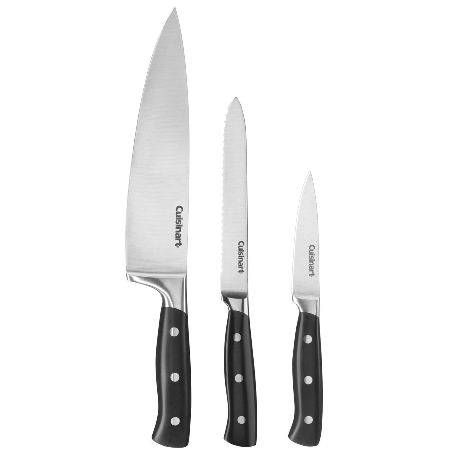 Cuisinart C77TR-3P Triple Rivet Collection 3-Piece Knife Set, 8-Inch Chef's, 5.5-Inch Utility and 3.5-Inch Paring