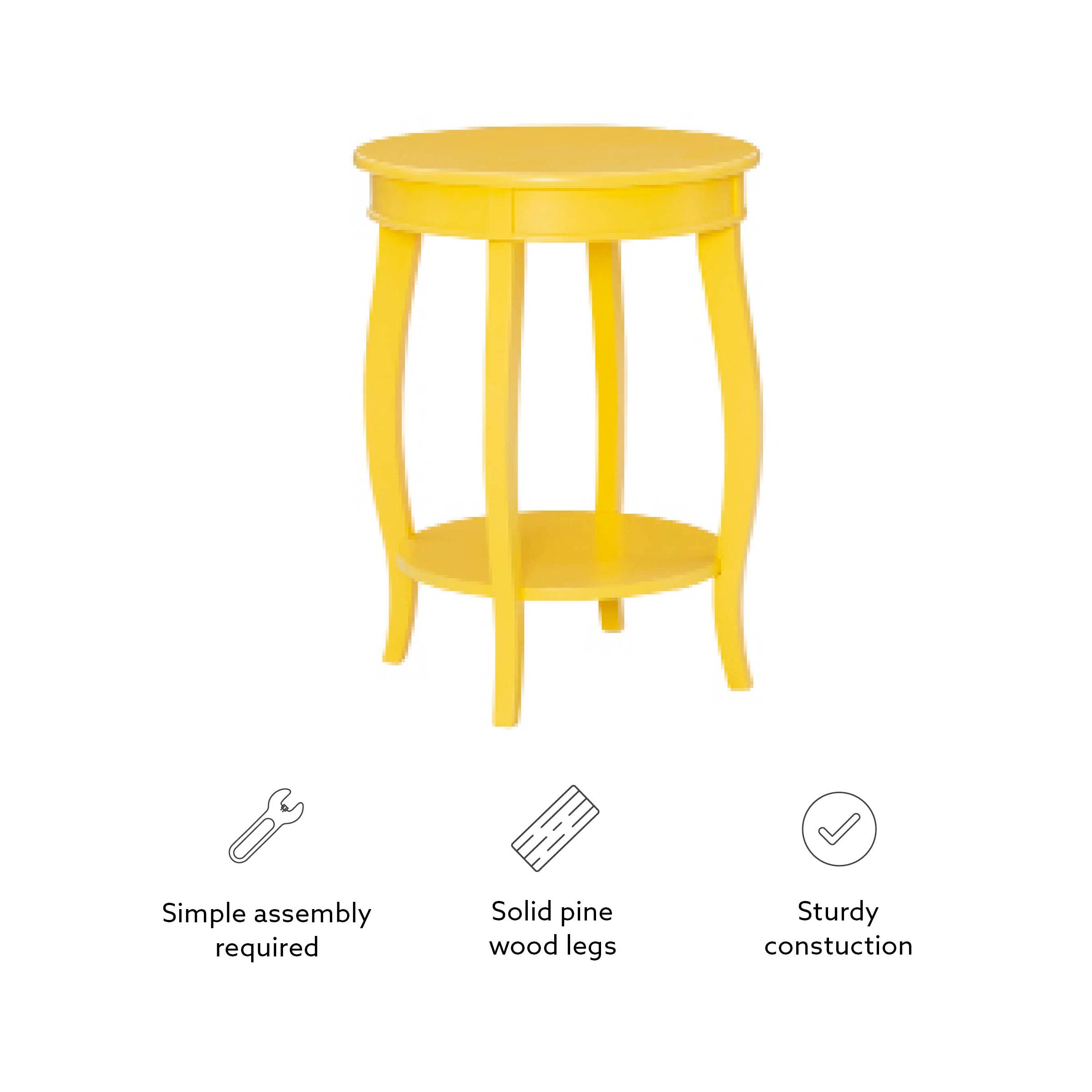 Powell Furniture Powell Round Shelf, Yellow Table