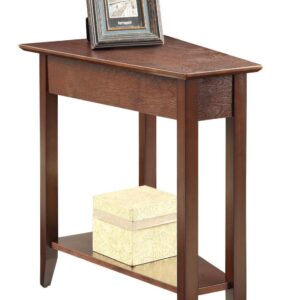 Convenience Concepts American Heritage Wedge End 24"-Traditional Side Table with Storage Shelf, Side Table for Living Room, Office, Bedroom, Espresso