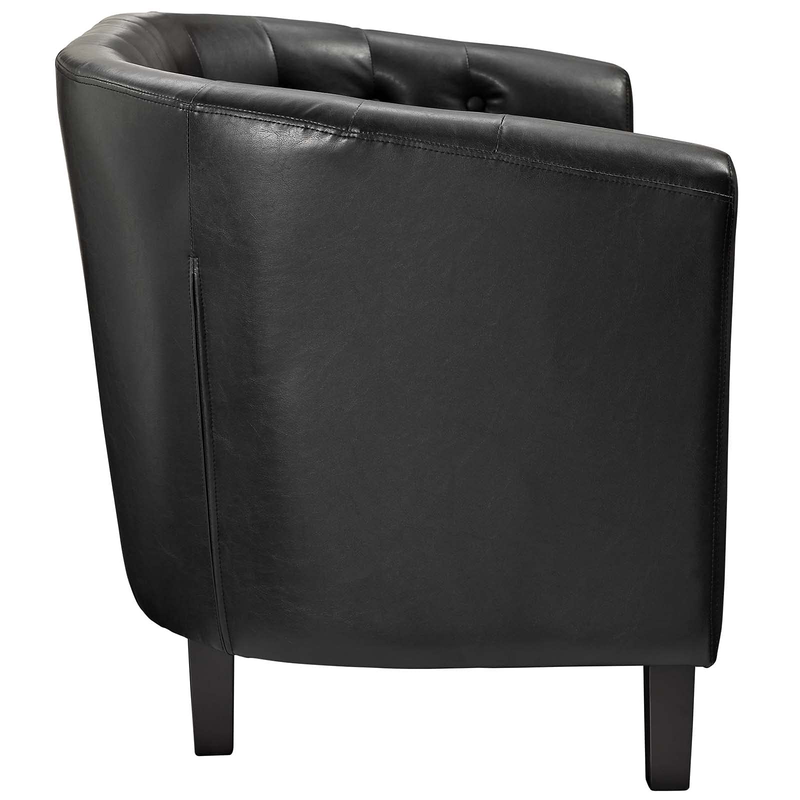 Modway Prospect Upholstered Contemporary Modern Loveseat In Black Faux Leather