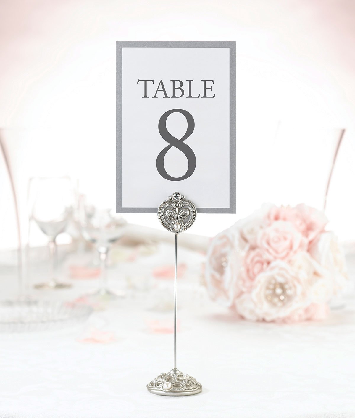 Lillian Rose Silver Wedding Reception Table Number Holders (CP935)