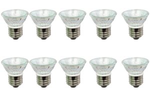 anyray a1876y (10-pack) hr16 120v 35w e27/e26 mr-16 35 watt jdr c halogen bulb par16 lamp fmw flood with lens (35 watts)