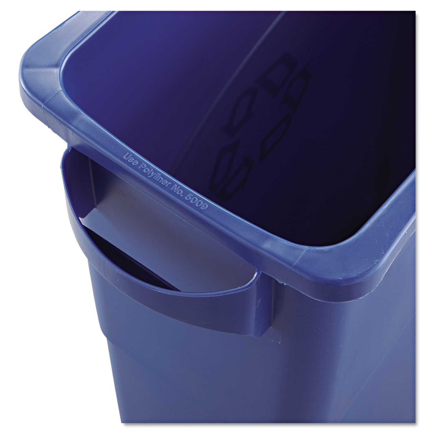 Rubbermaid Commercial Slim Jim Recycling W/Handles Rectangular Plastic 15.875gal Blue (1971257)