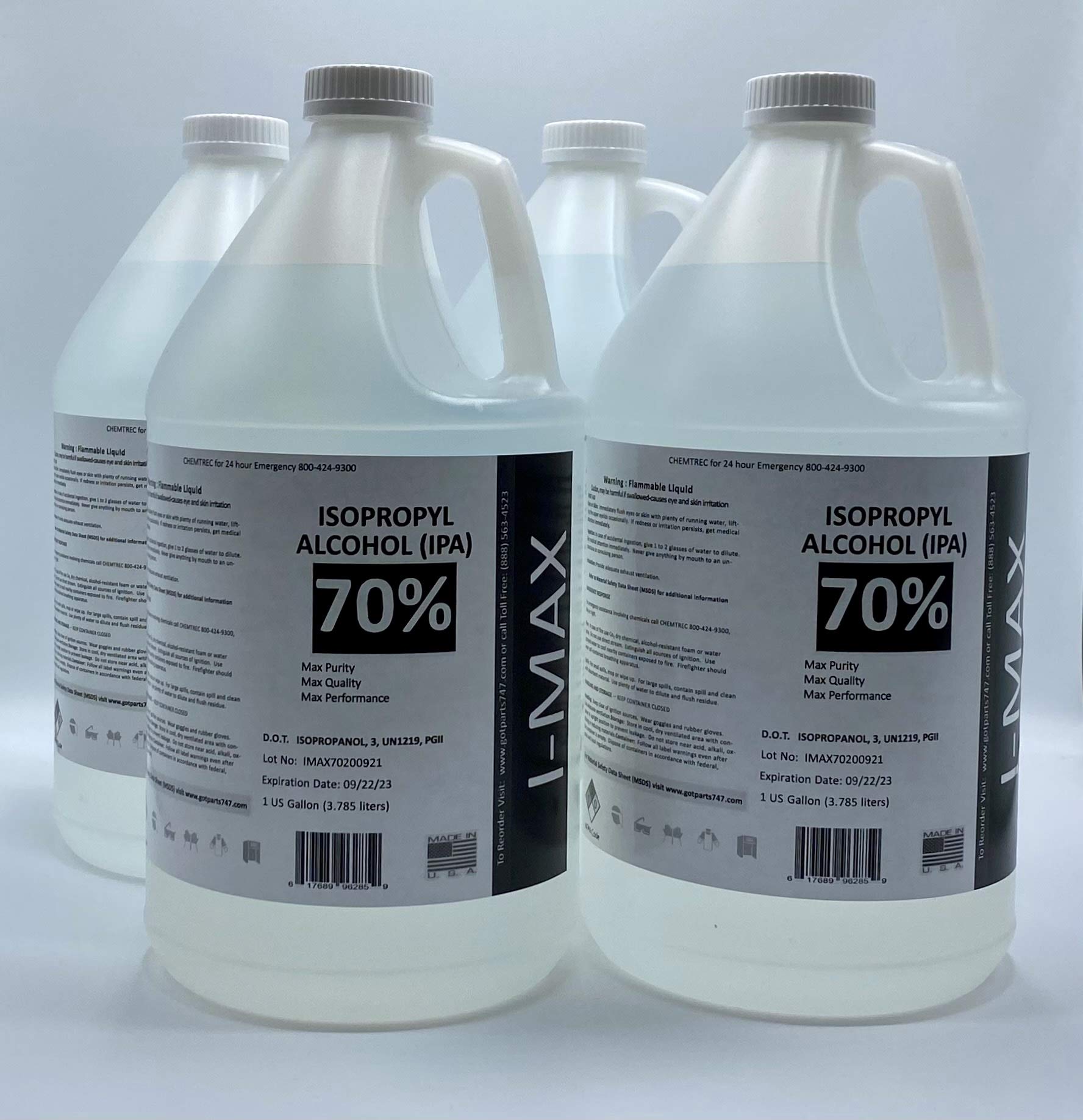 Isopropyl Alcohol - IPA 70% (4-1 Gallon) High Purity IPA - Made in USA