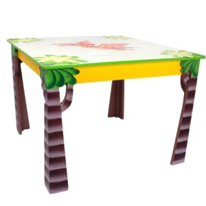 fantasy fields by teamson kids, 28" l x 28" w x 20.5" h, dinosaur kingdom table