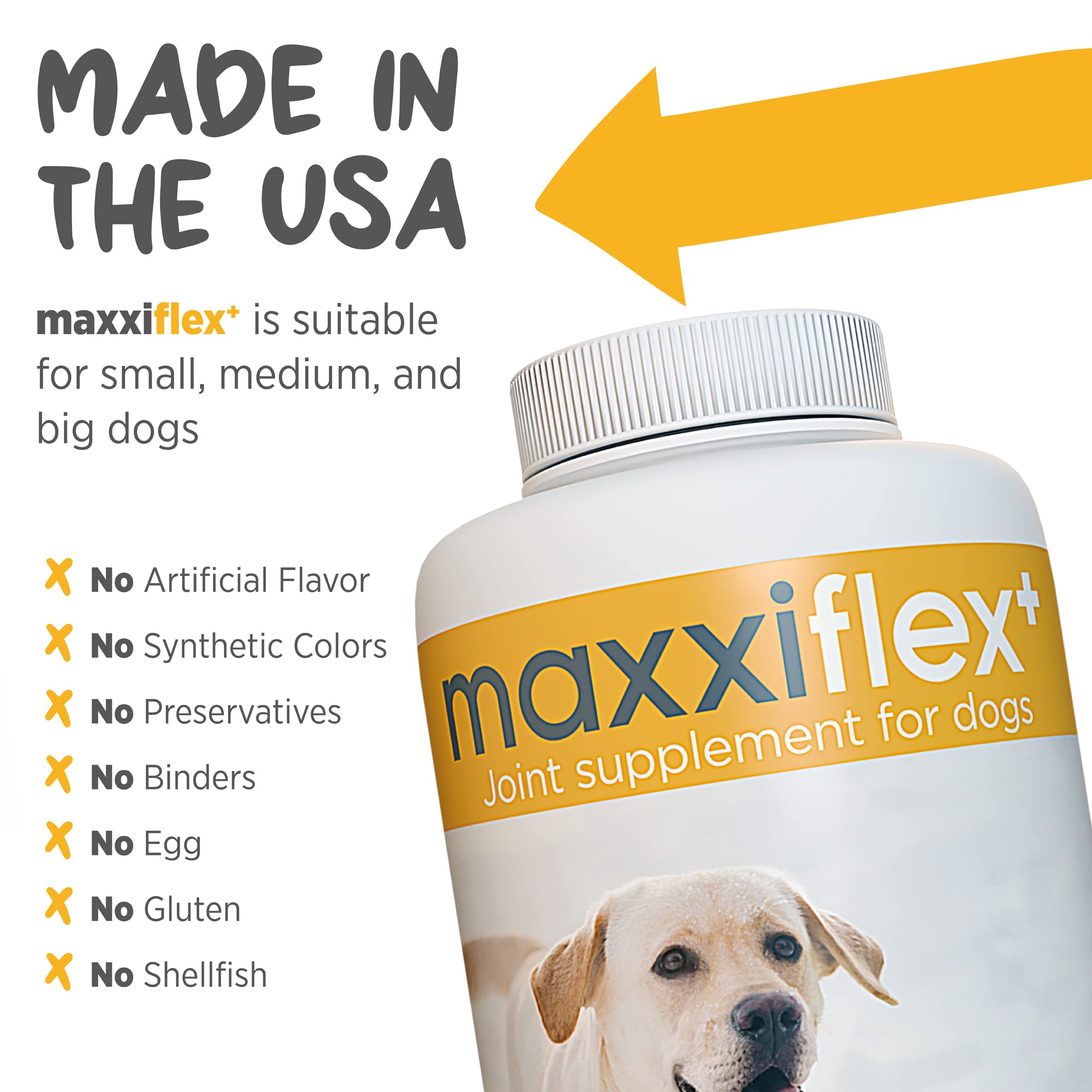 maxxipaws maxxiflex+ Hip & Joint Supplement for Adult Dogs - 120 Tablets