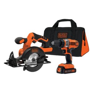 black+decker 20v max* powerconnect cordless drill/driver + circular saw combo kit (bdcd220cs)