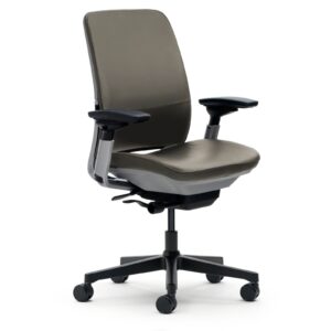 steelcase amia chair, soapstone leather