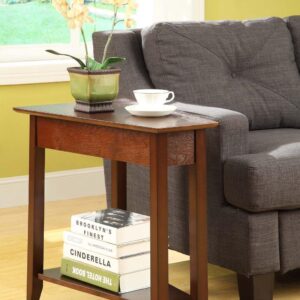 Convenience Concepts American Heritage Wedge End 24"-Traditional Side Table with Storage Shelf, Side Table for Living Room, Office, Bedroom, Espresso