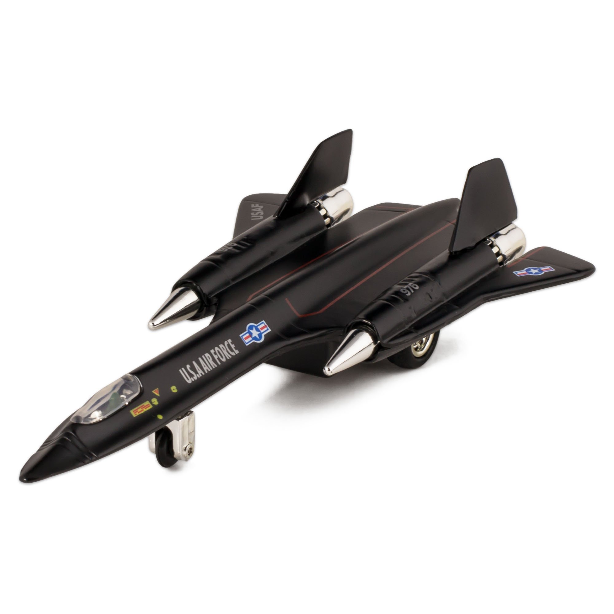 🛦 United States Air Force SR-71A Blackbird 8" Die Cast Metal Pull Back Action Model Jet Toy