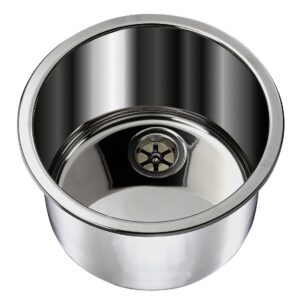 Ambassador Marine Cylinder Stainless Steel Brushed Finish Sink, 11 1/2-Inch Wide x 5 1/4-Inch Deep