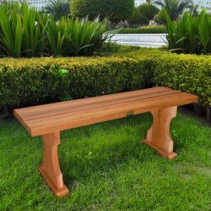 All Things Cedar BB45 Cedar Backless Bench | 4ft Wood Bench Indoor & Outdoor | Handcrafted with Western Red Cedar | Perfect for Patio, Garden, Picnic & Poolside | 45x14x17