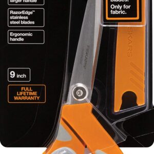 Fiskars Crafts 8195 RazorEdge Softgrip Fabric Shears, 9-Inch