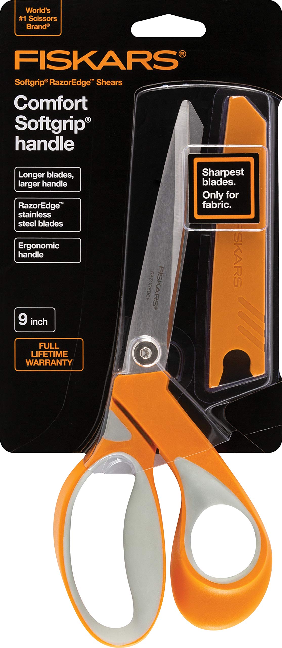 Fiskars Crafts 8195 RazorEdge Softgrip Fabric Shears, 9-Inch