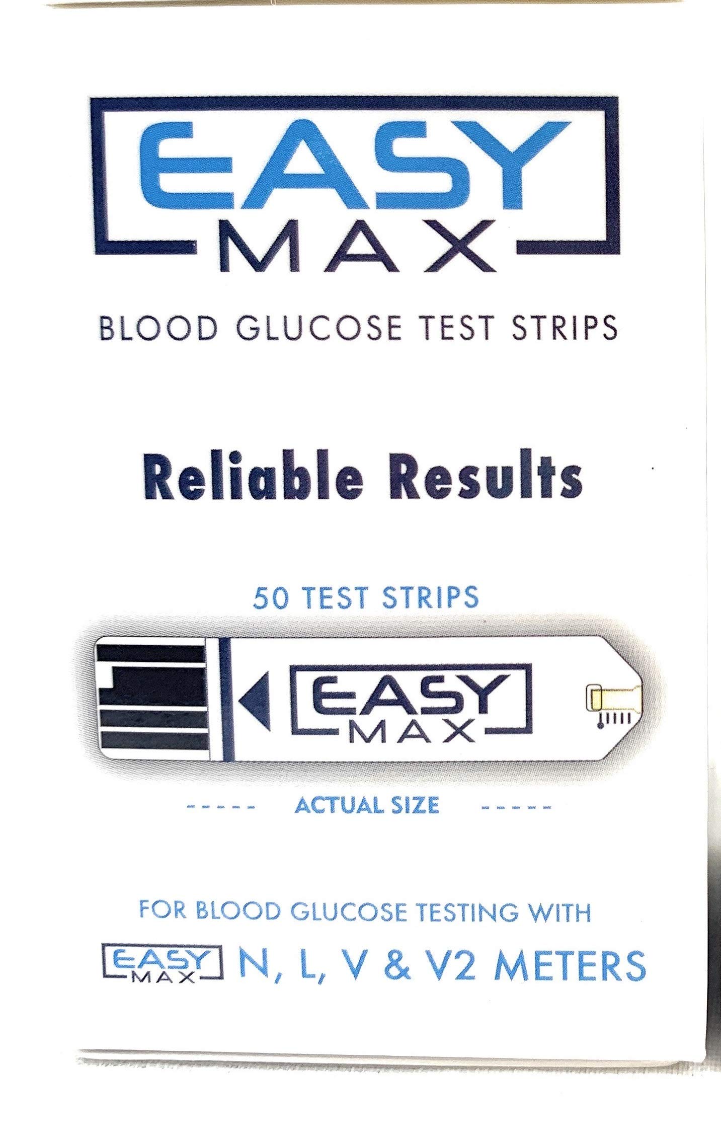 EASYMax Blood Glucose Test Strips Mail Order box 50 Ct.