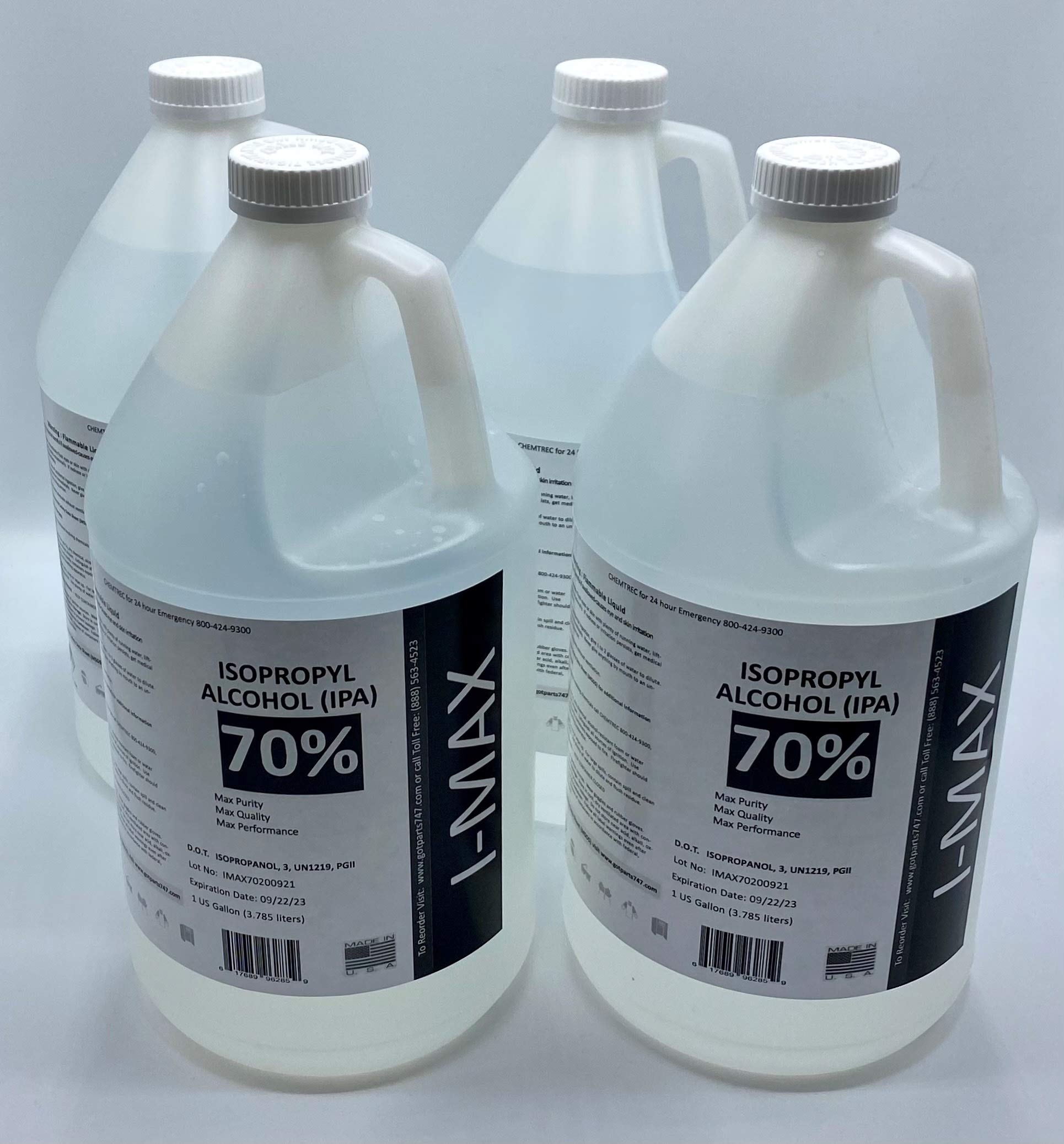 Isopropyl Alcohol - IPA 70% (4-1 Gallon) High Purity IPA - Made in USA