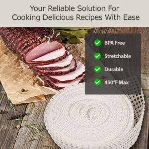 The Sausage Maker® 50ft Meat Netting Roll Size 20, Elastic Butchers Twine Cooking String Food Net For Turkey Breast, Large Bologna, Pork Butt, USA Made, BPA Free Stretchable Poly-Cotton Mesh, 5.5" Dia