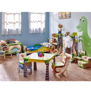 Fantasy Fields by Teamson Kids, 28" L x 28" W x 20.5" H, Dinosaur Kingdom Table