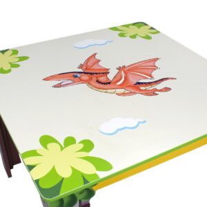 Fantasy Fields by Teamson Kids, 28" L x 28" W x 20.5" H, Dinosaur Kingdom Table