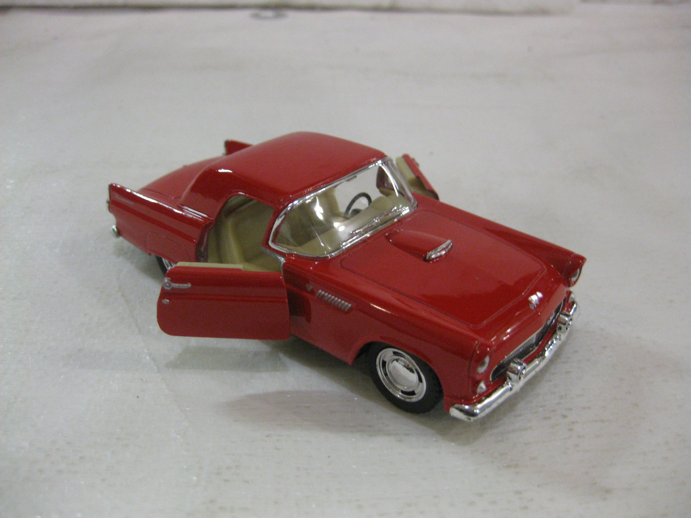 1955 Ford Thunderbird Hard Top In Red Diecast 1:36 Scale By Kinsmart