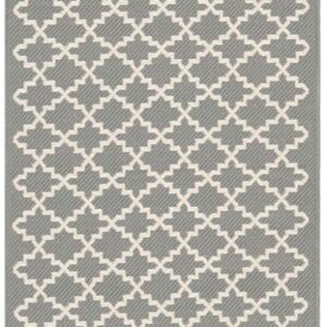 SAFAVIEH Courtyard Collection 2'3" x 20' Anthracite/Beige CY6919 Trellis Indoor/ Outdoor-Waterproof Easy-Cleaning Patio Backyard Mudroom Runner-Rug