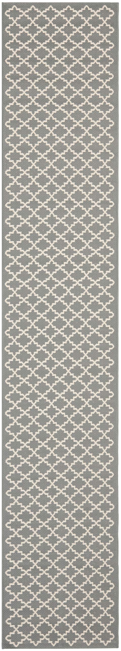 SAFAVIEH Courtyard Collection 2'3" x 20' Anthracite/Beige CY6919 Trellis Indoor/ Outdoor-Waterproof Easy-Cleaning Patio Backyard Mudroom Runner-Rug