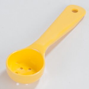 Carlisle FoodService Products 492304 Perforated Short Handle Portion Control Spoon, 1 oz, Yellow