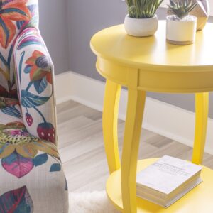 Powell Furniture Powell Round Shelf, Yellow Table