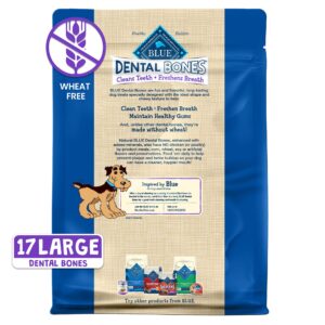 Blue Buffalo Dental Bones for Large Dogs 50 lbs. & Above, Daily Dental Dog Treats, Cleans Teeth & Freshens Breath, 27-oz. (17 Bones)