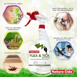 Nature-Cide Flea & Tick. All Natural Tick and Flea Spray for House and Pets to Keep Your Home Safe. Kills on Contact. No Strong Odor. 32 oz