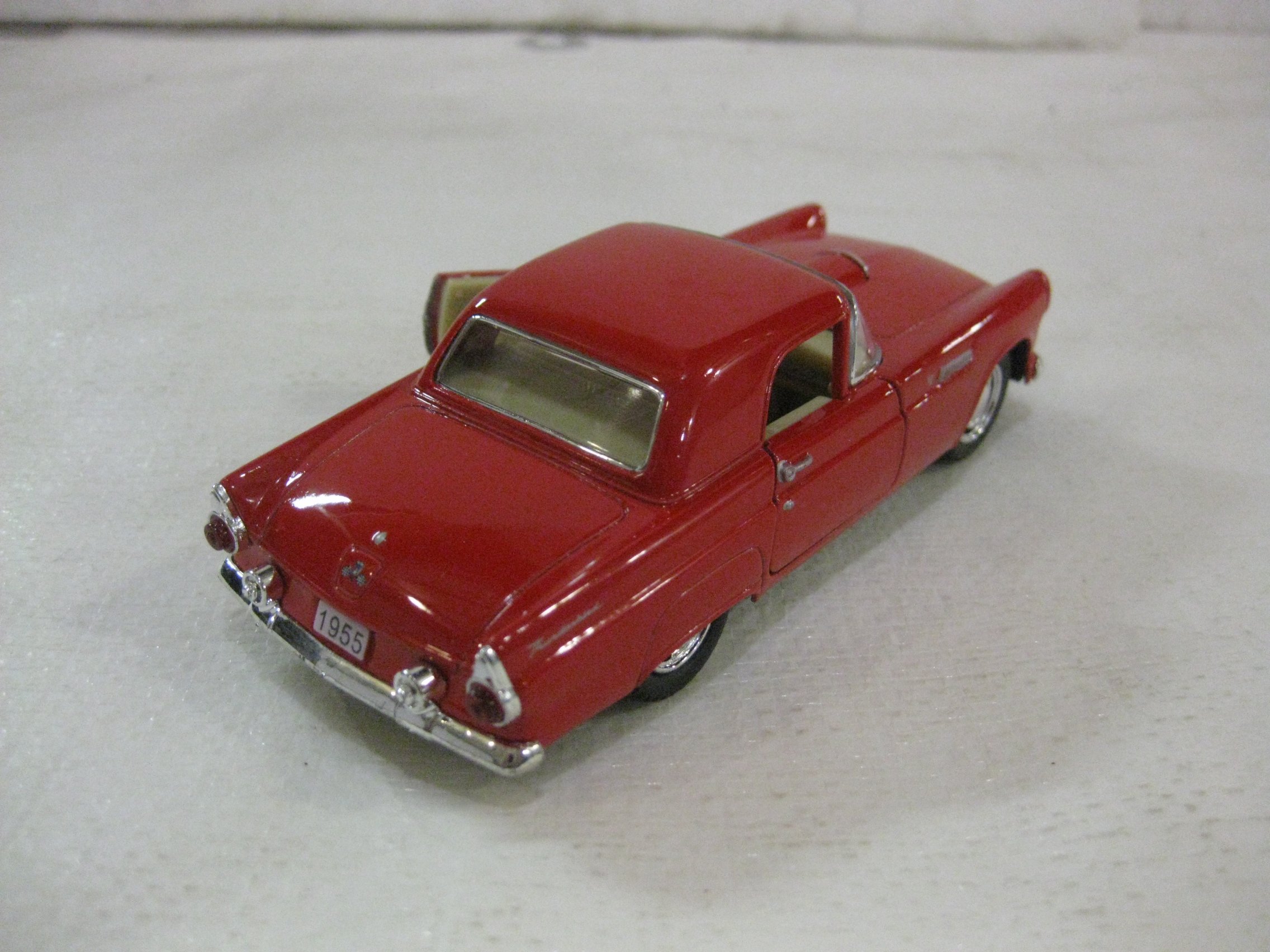 1955 Ford Thunderbird Hard Top In Red Diecast 1:36 Scale By Kinsmart