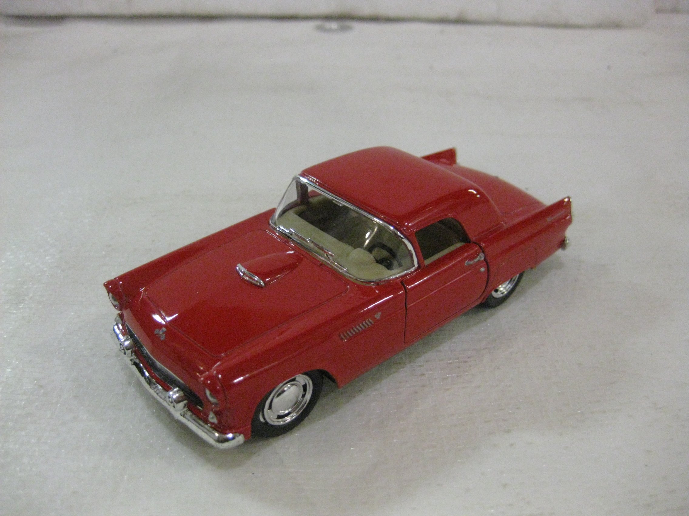 1955 Ford Thunderbird Hard Top In Red Diecast 1:36 Scale By Kinsmart