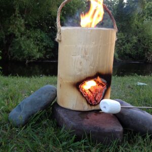 The Original OneLogFire (6) Pack | Swedish Fire Log | Swedish Torch | One Log Campfire | for Outdoor Firepit | Campfire | Bonfires | Fireplace