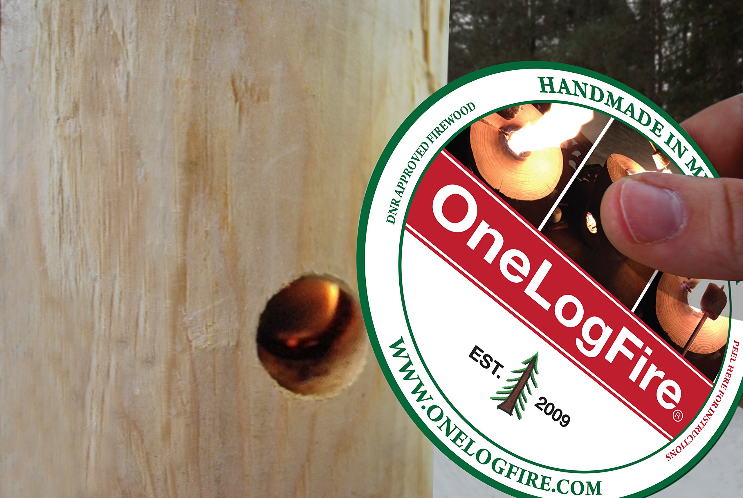 The Original OneLogFire (6) Pack | Swedish Fire Log | Swedish Torch | One Log Campfire | for Outdoor Firepit | Campfire | Bonfires | Fireplace