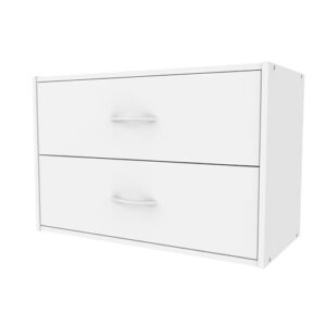 closetmaid 1566 stackable 2-drawer horizontal organizer, white