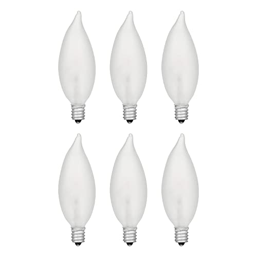 SYLVANIA Double Life Incandescent Light Bulb, B10, 40W, Dimmable, Candelabra Base, 285 Lumens, Frosted - 6 Count (Pack of 1) (15323)