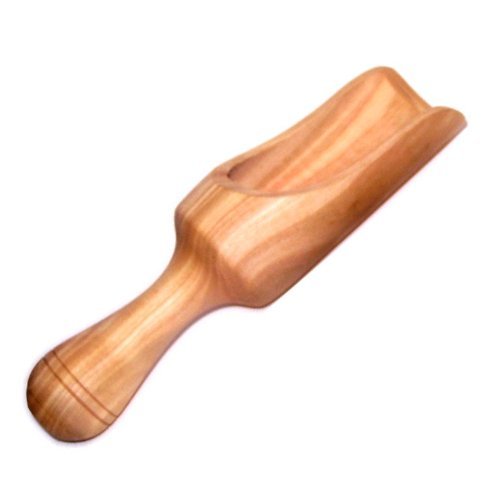 Holy Land Market Handcrafted olive wood Salt spoon or scoop/shovel - Large size (length 7 Inches) - Asfour Outlet Trademark