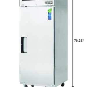 Everest Refrigeration ESR1 29-1/4' Reach-in Commercial Refrigerator with Solid Door, One Section, 23-Cubic Feet, Stainless Steel, NSF