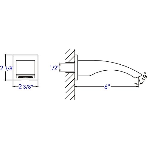 ALFI brand AB3301 Curved Wallmount Tub Filler Bathroom Spout, Polished Chrome